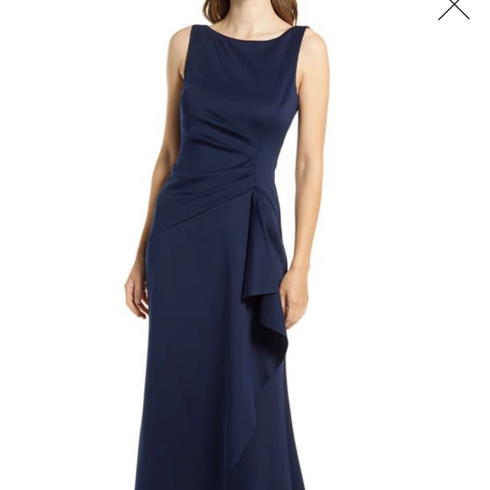 Sleeveless Boat Neck Gown by Eliza J